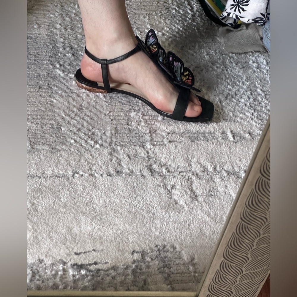 RARE SOPHIA WEBSTER Riva Flat Butterfly Embroidered Sandals 🦋 - Picture 12 of 16
